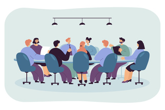 Ilustração reunião corporativa